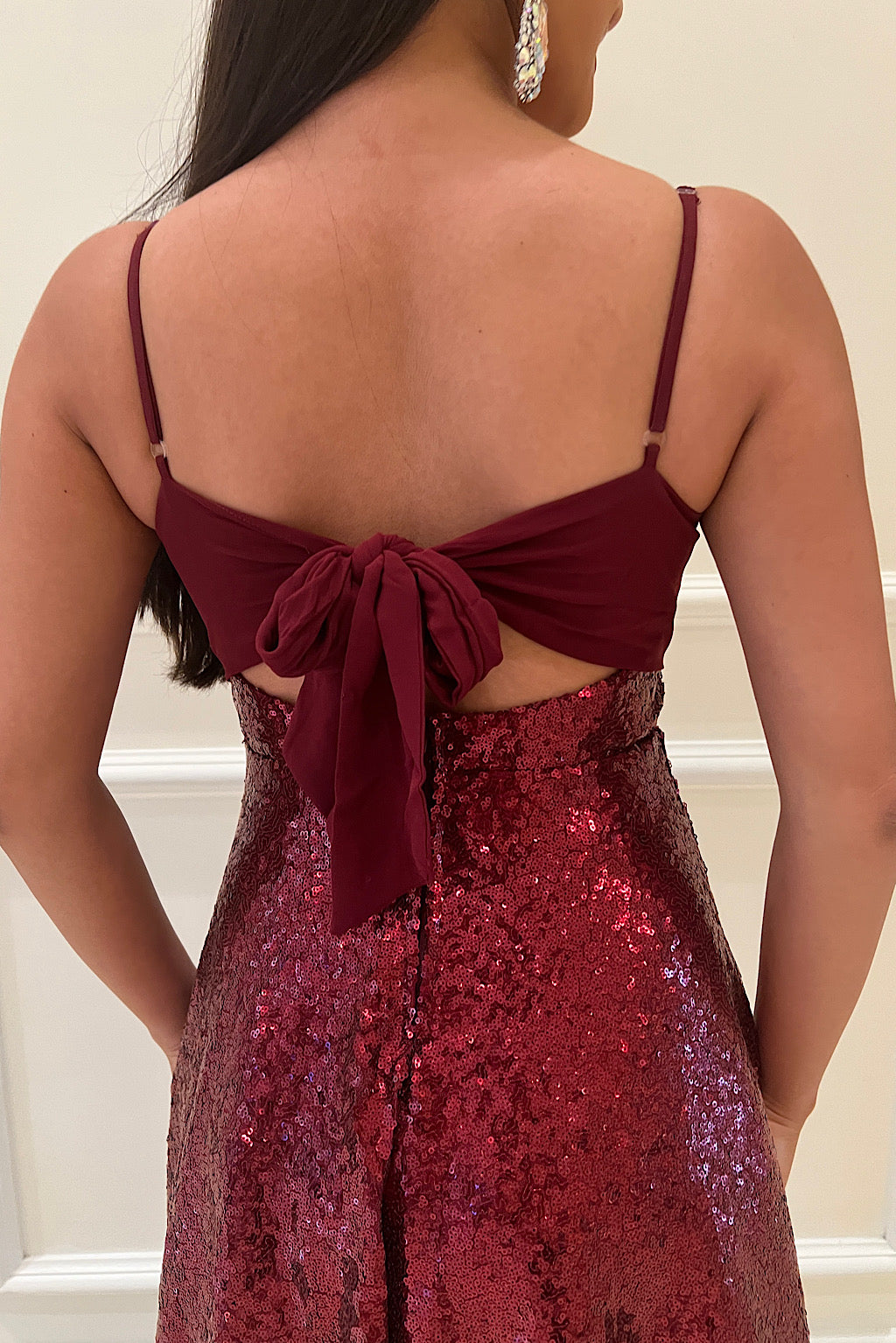 Rose Burgundy Sequin Dress