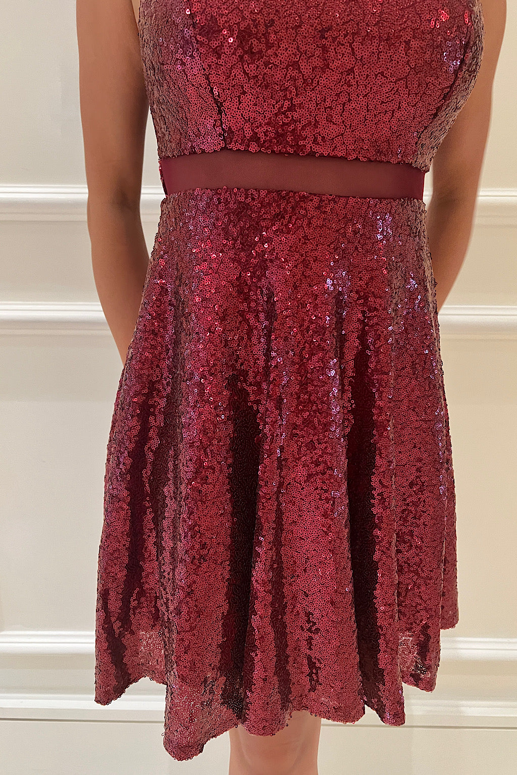 Rose Burgundy Sequin Dress