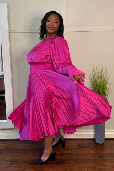 aure dress - candy pink l product info and reviews ASHLEYlauren Style 8367 Kids Pageant Ball Gown with Pleated Organza Skirt and One Shoulder Neckline
